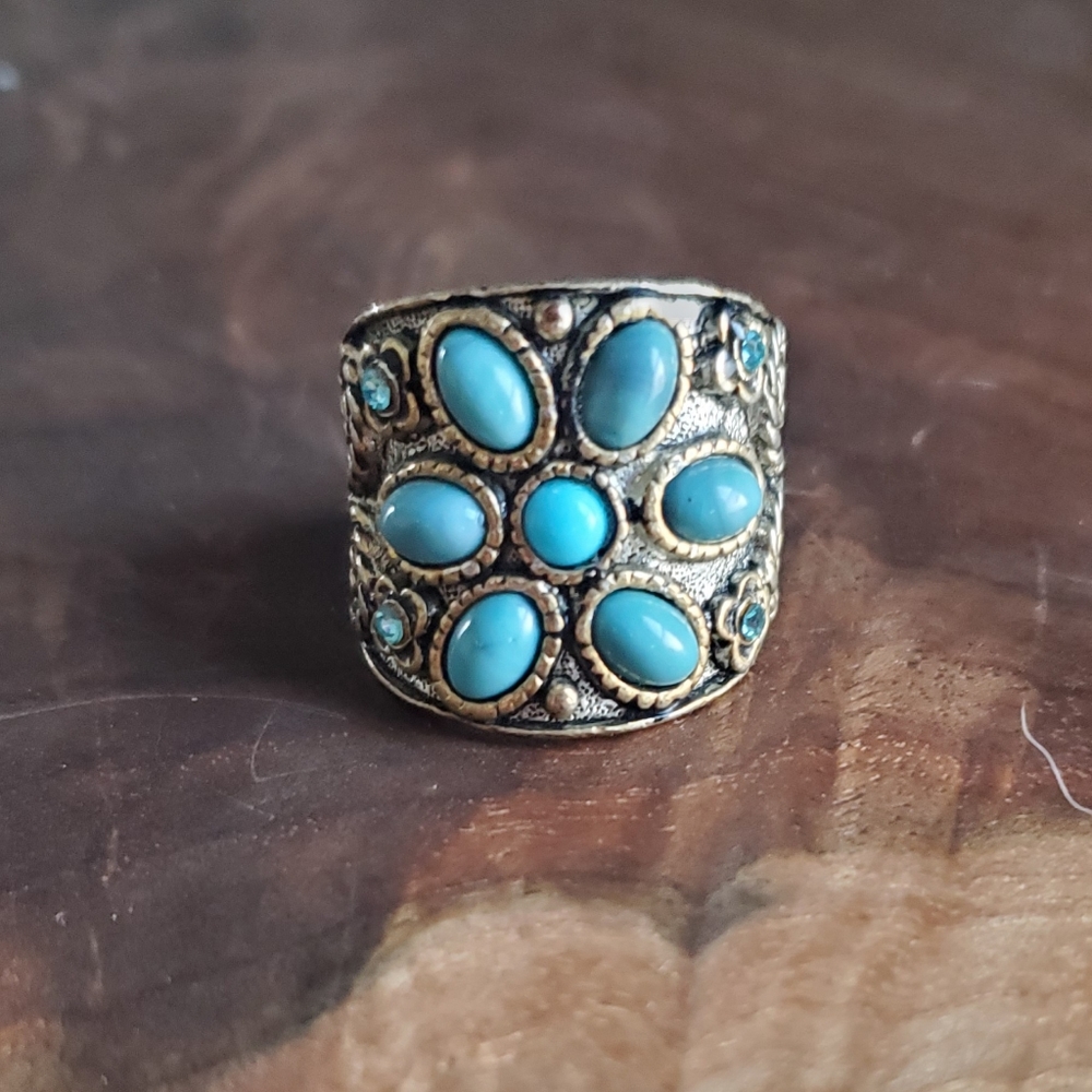 Boho Turquoise Ring - image 1
